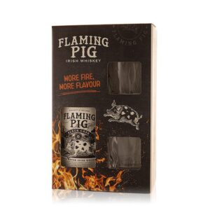 Flaming Pig Black Cask Glass Pack 40% 700ml